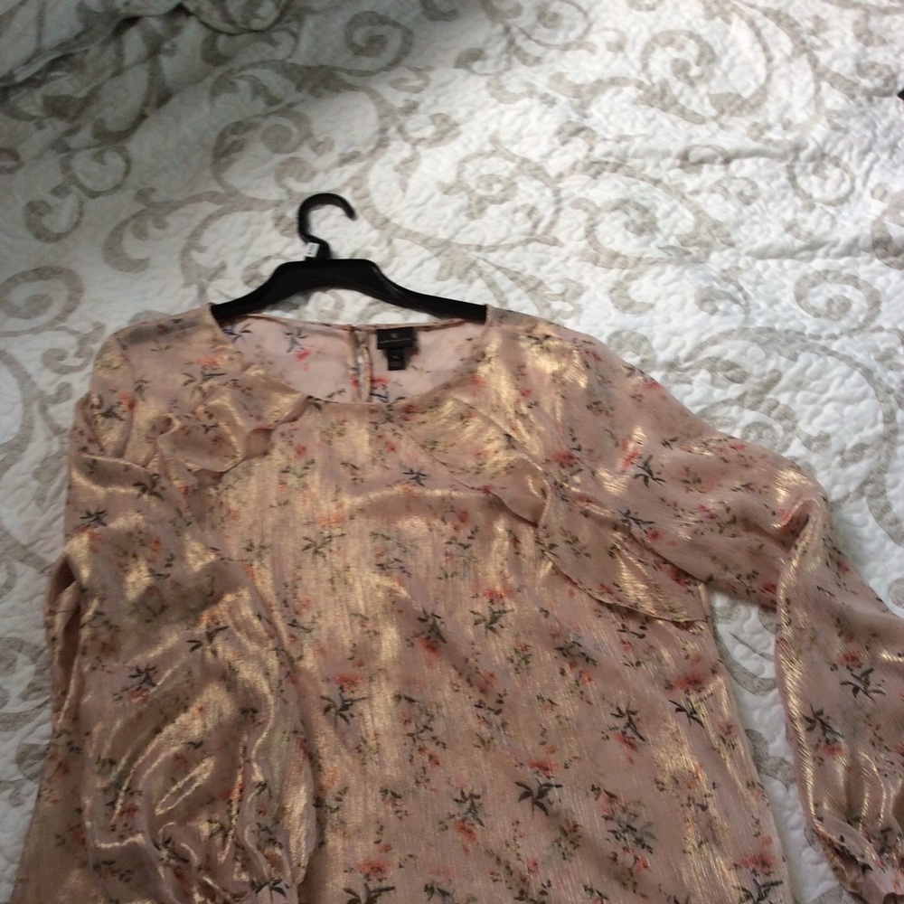 peachy gold blouse